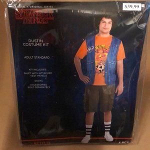 Stranger Things Dustin Adult Costume Kit! New! Adult Standard Up To Size 42
